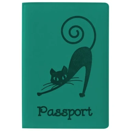 Фото для Обложка для паспорта STAFF Кошка бирюзовая