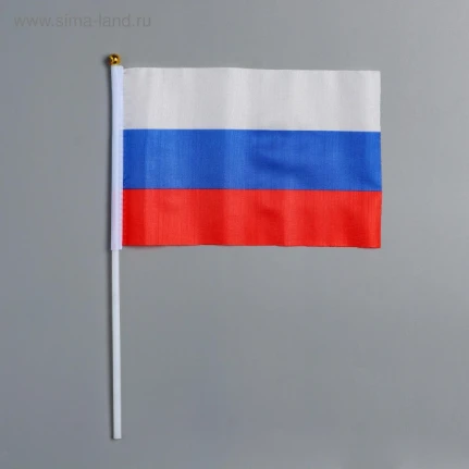 Фото для Флаг России 14х21см без герба, шток 30см