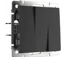 Фото для Выключатель Werkel трехклавишный черный матовый WL08-SW-3G