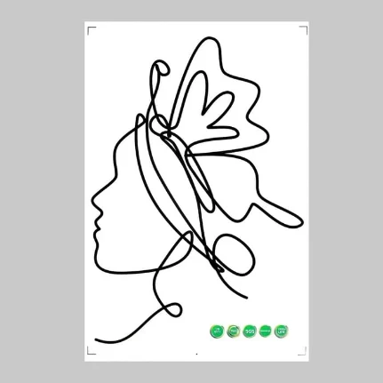 Фото для Наклейка пластик интерьерная "Абстракция. Девушка с бабочкой на голове" 40x60 см