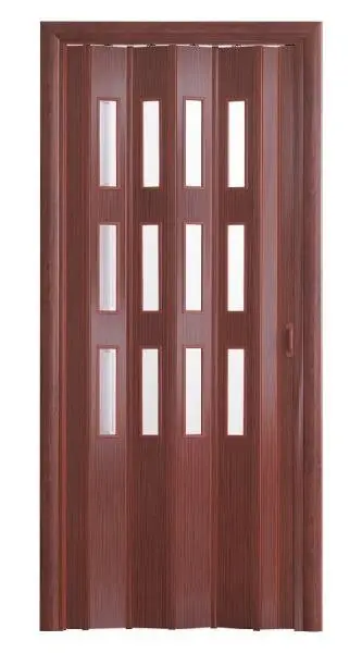 Дверь-гармошка 2020х840 «Фаворит» Вишня с декоративными вставками
