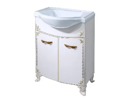 Фото для Акция! Тумба с раковиной Классик-Д 65 см белый/золото