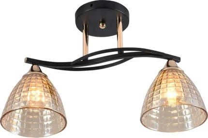 Фото для Светильник AU11005/2 BK+FGD, черный+французское золото, Е27 2х60W