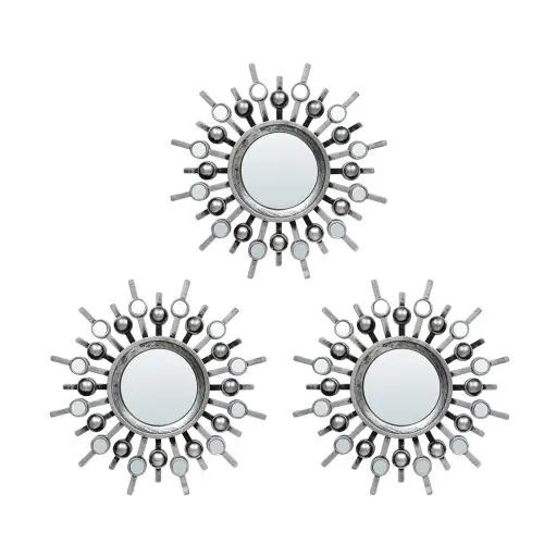 Комплект декоративных зеркал "Беладжио" серебро 3шт, д-8,5 см, 74058