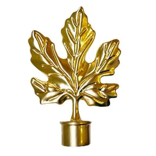 Наконечник «Виноградный лист», 2 шт, d=16 мм, цвет глянцевое золото