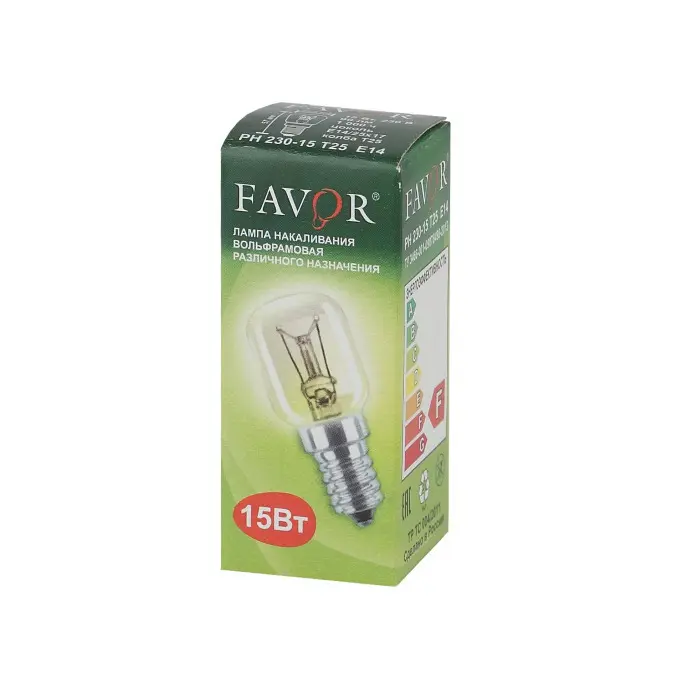 Лампа накаливания Favor РН 230-15 Т25 Е14 для холодильника