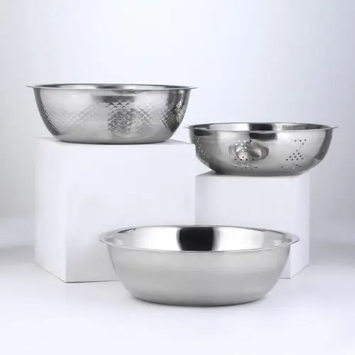Набор посуды 3 пр (дуршлаг, 2 салатника) нержавеющая сталь, 4092960