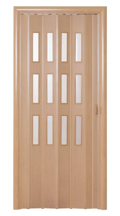 Дверь-гармошка 2020х840 «Фаворит» Дуб старый с декоративными вставками