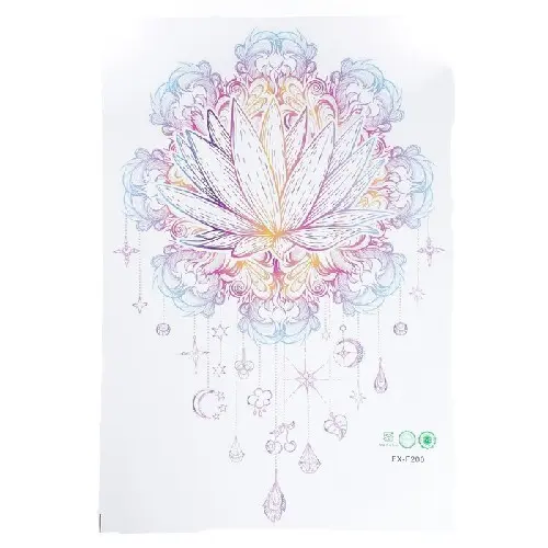 Наклейка пластик интерьерная цветная "Цветок лотоса с кристаллами" 39х57 см