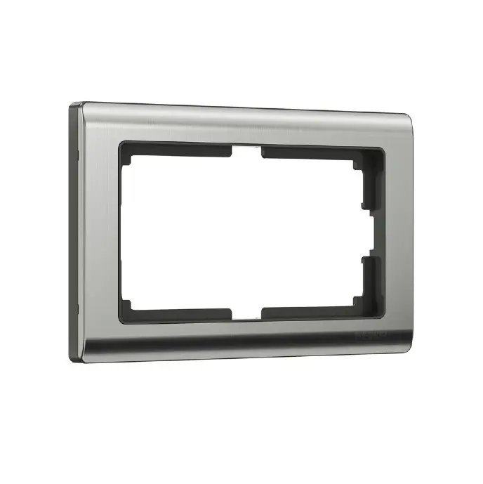 Рамка для двойной розетки глянцевый никель, Werkel W0081602