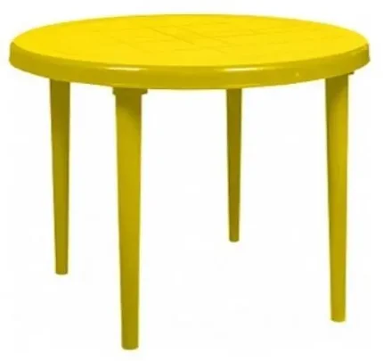 Стол круглый желтый диаметр 900мм пластиковый