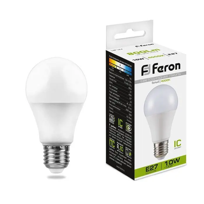 Лампа светодиодная Feron LB-92 Шар E27 10W 4000K 220V
