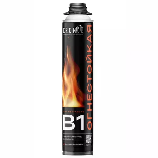 Пена монтажная KRONbuild B1 профессиональная огнестойкая от +5° до +25°С 850 мл (FPFB1)