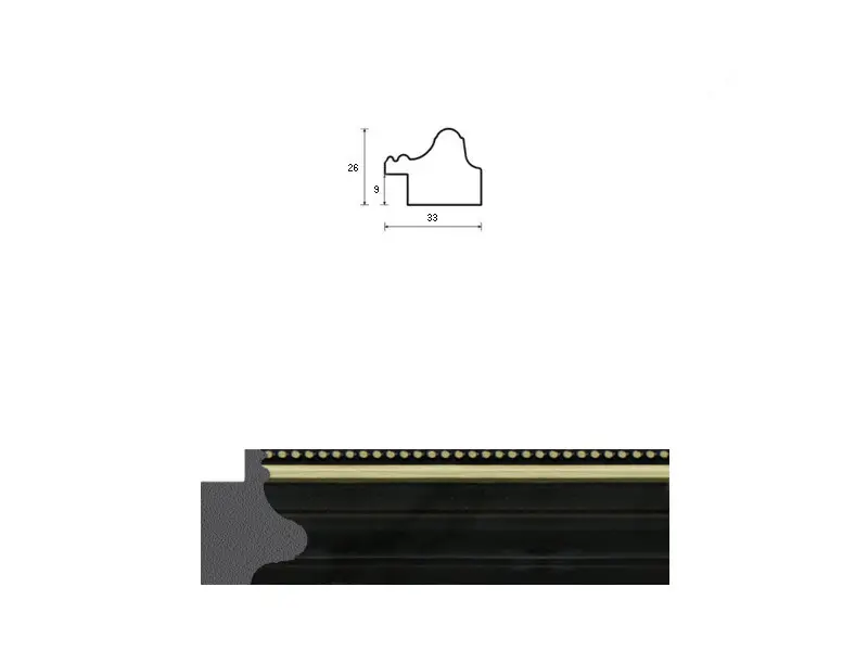 Багет пластиковый S3326BK (калькулятор расчета багетной рамки и форма отправки заказа)