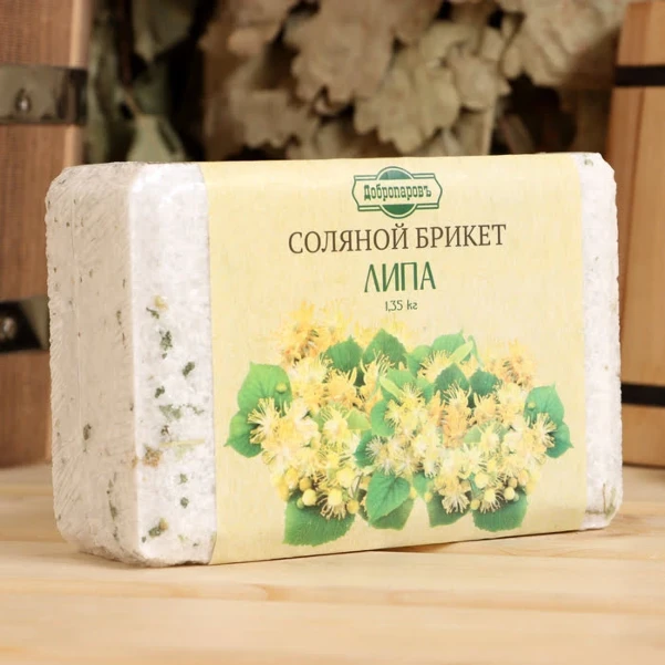 Фото для Соляной брикет "Липа" с алтайскими травами, 1,35 кг "Добропаровъ"
