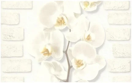 Обои Аспект Орхидея 10107-11 0,53х10,05 м белый, виниловые на бумажной основе