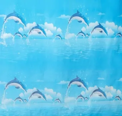Фото для Штора для ванной комнаты «Дельфины в облаках», 180?180 см, EVA, 1279187