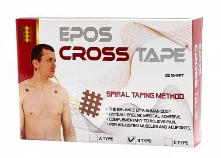 Кинезио тейп EPOS CROSS TAPE В (3*4 - 4mm - 6 strips) № 20