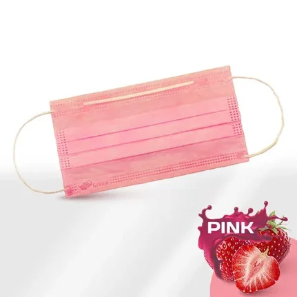 Фото для Маска медицинская 3-слойная с носовым фиксатором розовая 50 шт в упаковке