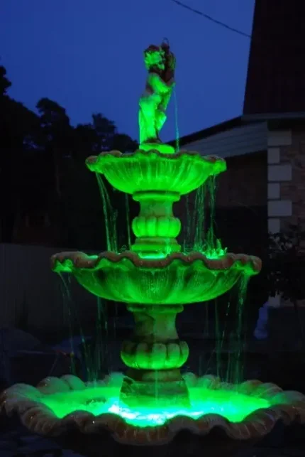 Монтаж светящегося фонтана