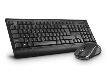 Фото для Клавиатура + мышь беспроводная Oklick 240M black 2.4ГГц Nano Receiver USB, мышь оптическая 1000 dpi, 3хААА, индикатор разряда ба