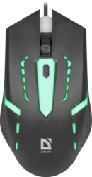 Фото для Мышь проводная Defender Hit MB-601 черный 1200 dpi, светодиодный, USB Type-A, кнопки - 4