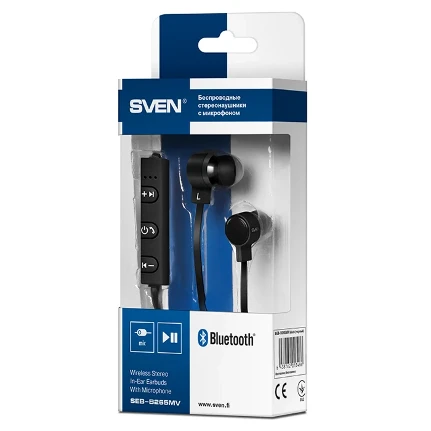 Фото для Наушники+микрофон беспроводные Bluetooth SVEN SEB--B270MV, черный/красный , внутриканальные, стерео