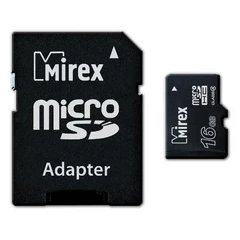 Фото для Карта памяти Micro-SD 16Gb Class 10, MIREX с адаптером (13613-AD10SD16)