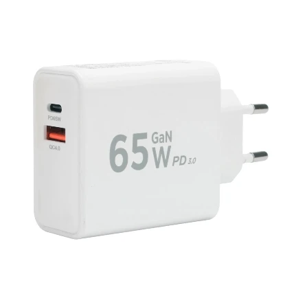 Фото для Зарядное устройство сетевое 1хUSB Cablexpert MP3A-PC-50 белый быстрая зарядка 65Вт GaN QC4.0/PD3.0, 2 порта\x3A USB и Type-C, бе