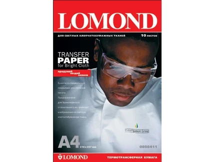 Фото для Бумага Lomond A4 термопереводная для светлой ткани 10л (0808411)