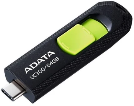 Фото для Флеш диск 64GB USB 3.2 A-Data UC300 ACHO-UC300-64G-RBK/GN USB3.2 черный/зеленый Type-C