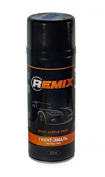 Фото для REMIX Грунт-эмаль по пластику для бампера черный 520мл