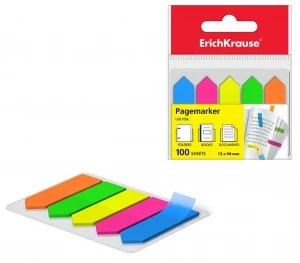 Фото для БЛОК ЗАКЛАДКА ПЛАСТИК 12*44ММ 5ЦВ*25Л "ERICH KRAUSE" НЕОН СТРЕЛКИ 