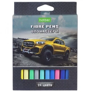 Фото для ФЛОМАСТЕРЫ HATBER "JEEPING" 24 ЦВЕТОВ