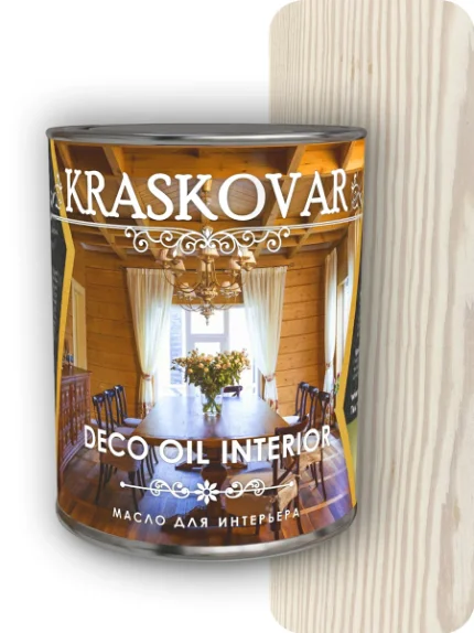 Фото для Масло для интерьера Kraskovar Deco Oil Interior белоснежный 40 мл