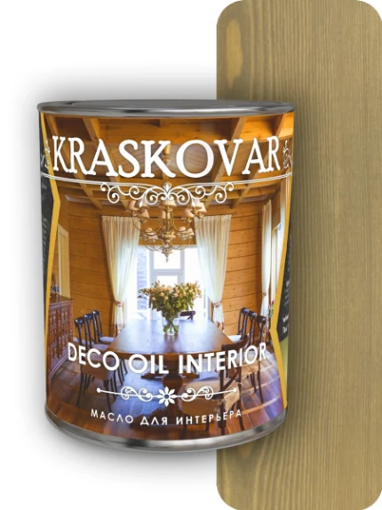 Фото для Масло для интерьера Kraskovar Deco Oil Interior Серый 0,75 л