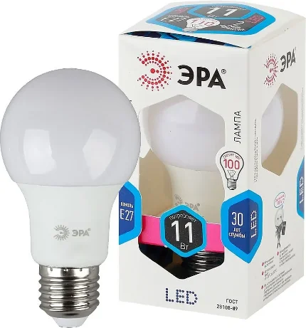 Фото для Лампа светодиодная LED A60-11w-840-E27 (белый свет)