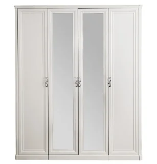 Шкаф "МИШЕЛЬ" 4-дверный (1+2+1) белый матовый