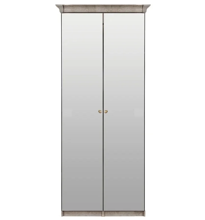 Шкаф "ПАТРИСИЯ" 2-дверный с зеркалом крем корень глянец
