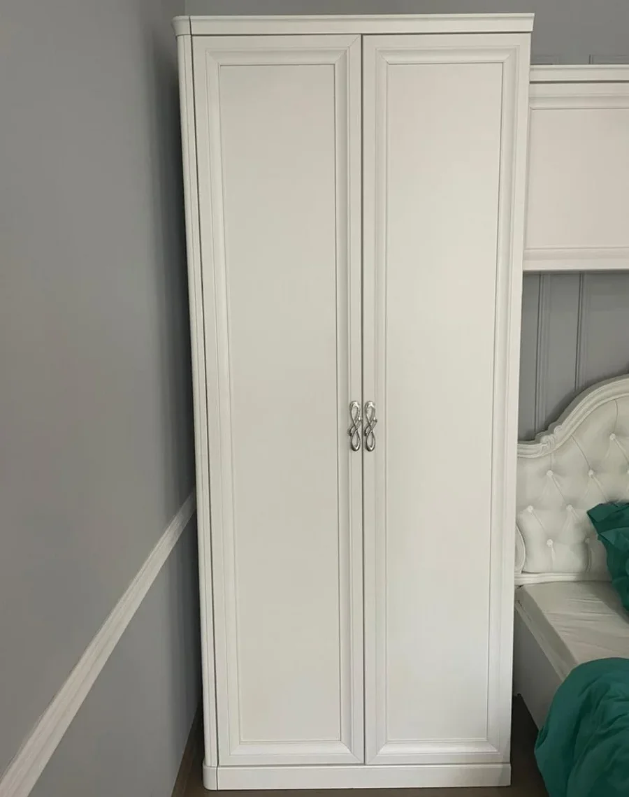 Шкаф детский "МИШЕЛЬ" 2-дверный без зеркал белый матовый
