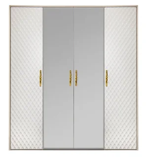Шкаф "ЛАРА" 4-дверный белый глянец