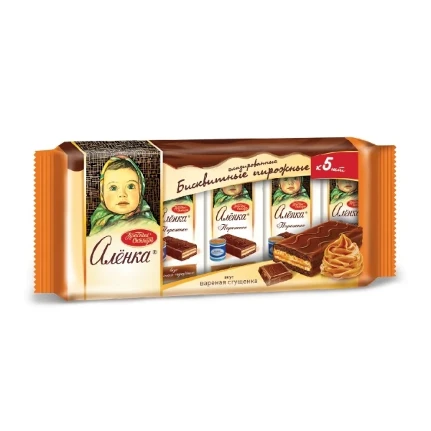 Фото для Пирожное Аленка 200гр бисквитные вкус вареная сгущенка