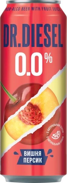 Фото для Пивной напиток Доктор Дизель 0,43л 0,0% Вишня/Персик*24