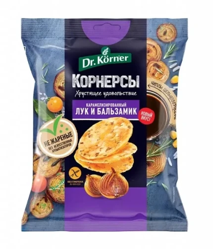 Фото для Чипсы Доктор Кернер 50гр кукурузно/рисовые с карамелизированным луком*14