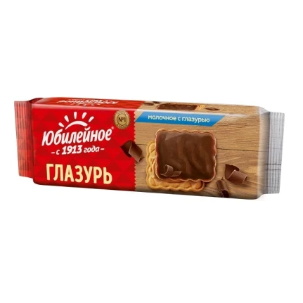 Фото для Печенье Юбилейное 116г молочное с глазурью*60