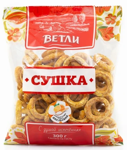 Фото для Сушка Ветли 300гр в сах гл апельсин*8