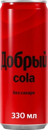 Фото для Напиток Добрый 0,33л Кола газ б/сахара ж/б*12