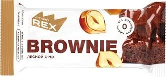 Фото для Пирожное протеиновое Протеин Рекс 50гр Брауни лесной орех*12