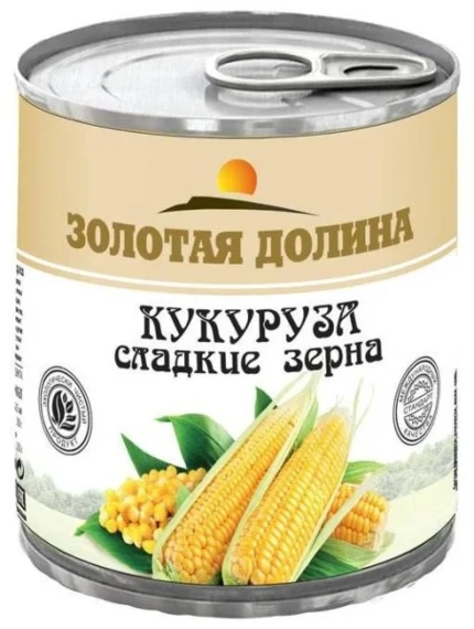 Фото для Кукуруза Золотая Долина 212гр ж/б *24