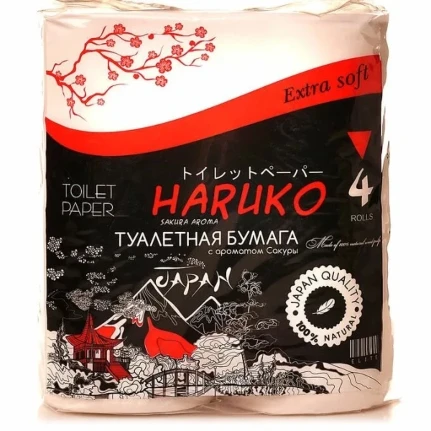 Фото для Бумага туалетная Харуко 3-х сл 4шт сакура черная Япония*12